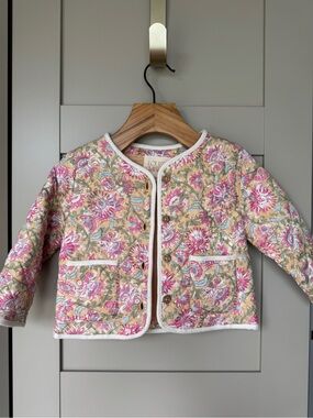 Louise Misha Astrid Quilted Floral Cotton Voile Jacket 💛 Yellow Capri Cove Baby